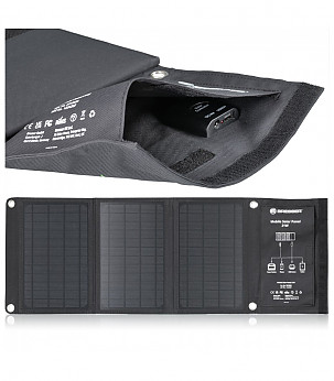 BRESSER Mobiilne päikeselaadija 21 W USB ja alalisvoolu väljundiga