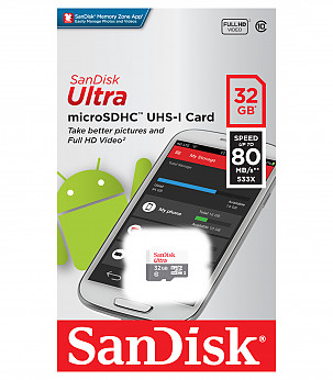 SANDISK Ultra microSDHC 32GB 80MB/s C10 UHS-I mälukaart