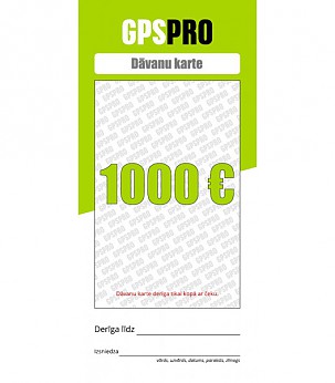 GPSPRO Dāvanu Karte 1000 Euro vērtībā kinkekaart