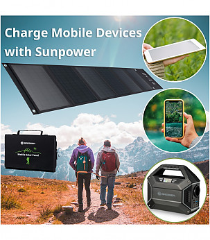 BRESSER Mobiilne päikeseenergia laadija 40 vatti USB ja alalisvoolu väljundiga