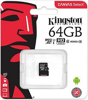 KINGSTON MEMORY MICRO SDXC 64 GB Class 10 mälukaart