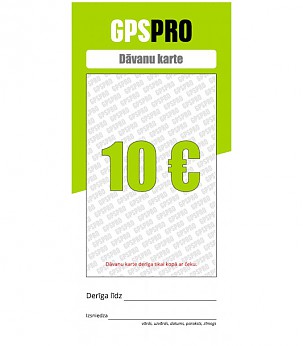 GPSPRO Dāvanu Karte 10 Euro vērtībā kinkekaart