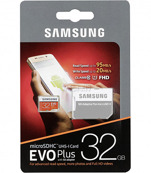 SAMSUNG EVO Plus Micro SDHC UHS-I 64GB Class 10 mälukaart