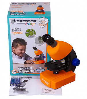 BRESSER Junior Microscope BIO 40x-640x (orange) without experiment set mikroskoobid